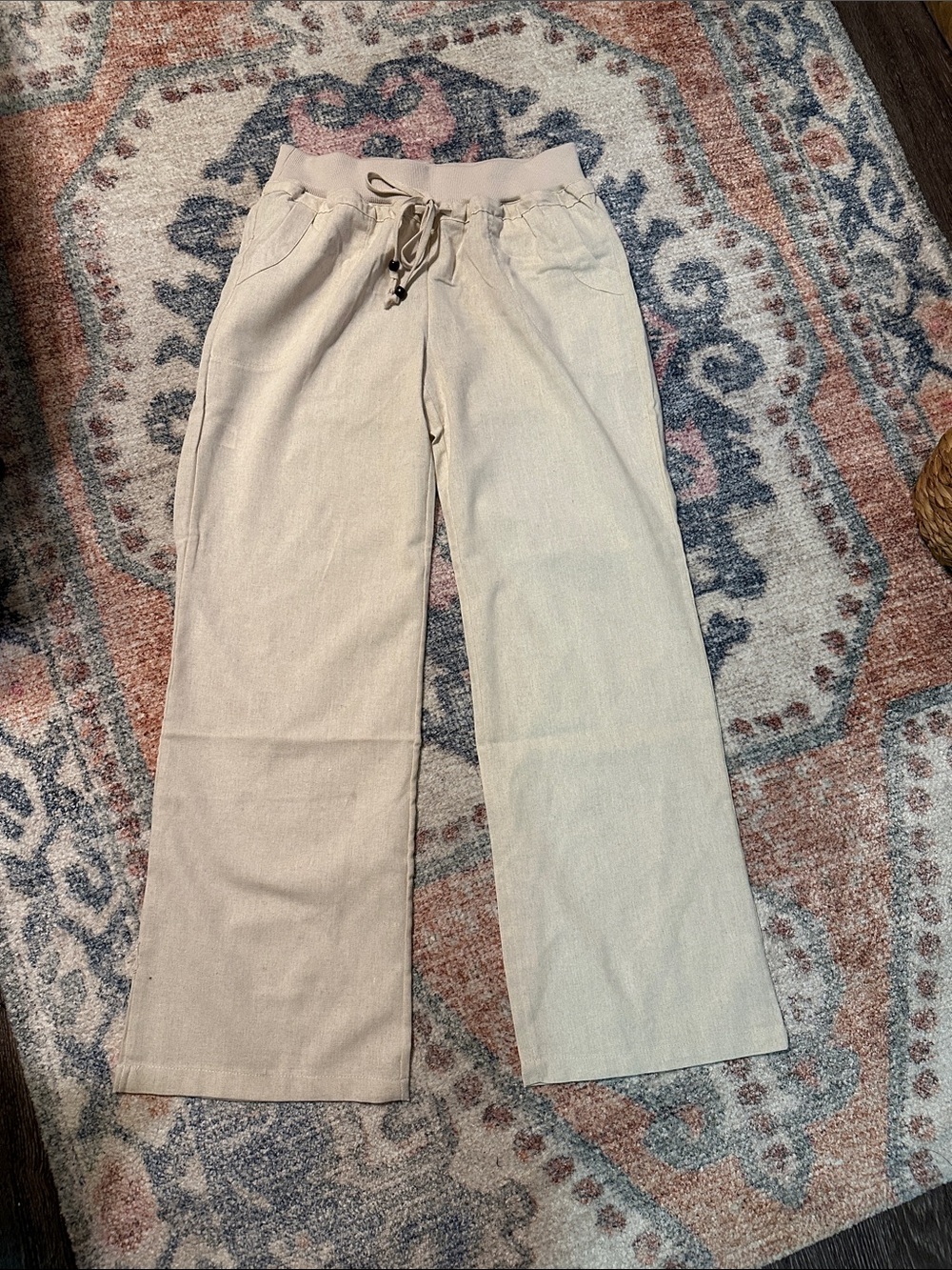 Women’s Drawstring Linen Rayon Blend Pants - Picture 7 of 10